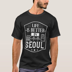 Seoul South Korea City Skyline Karte T-Shirt