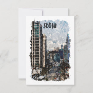 Seoul South Korea City Vintage Travel Karte