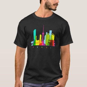 Seoul South Korea farbenfrohe südkoreanische Skyli T-Shirt