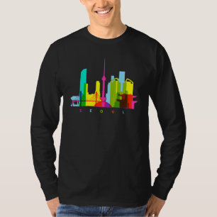 Seoul South Korea farbenfrohe südkoreanische Skyli T-Shirt
