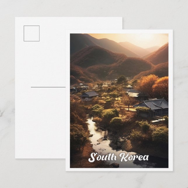 Seoul South Korea Nature Travel Illustration Postkarte (Vorne/Hinten)