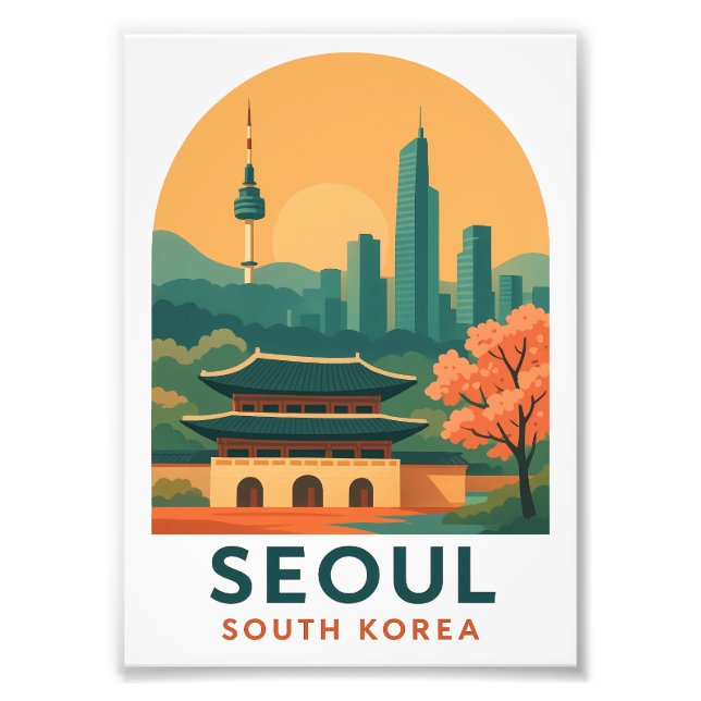 Seoul South Korea Poster – Vintage Travel Art (Vorne)