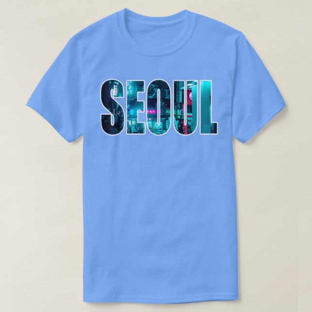 Seoul South Korea Skyline Korean City by Night Tet T-Shirt (Design vorne)