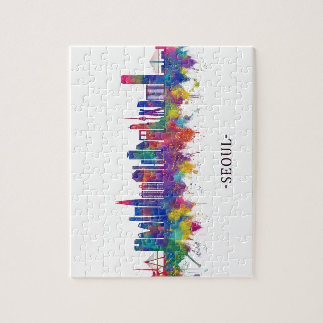Seoul South Korea Skyline Puzzle (Vertikal)