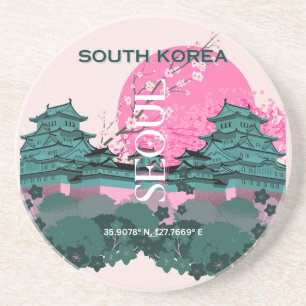 Seoul South Korea Travel Art Getränkeuntersetzer