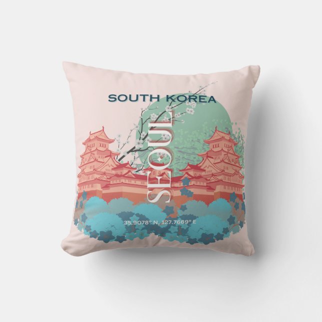 Seoul South Korea Travel Art Kissen (Vorderseite)