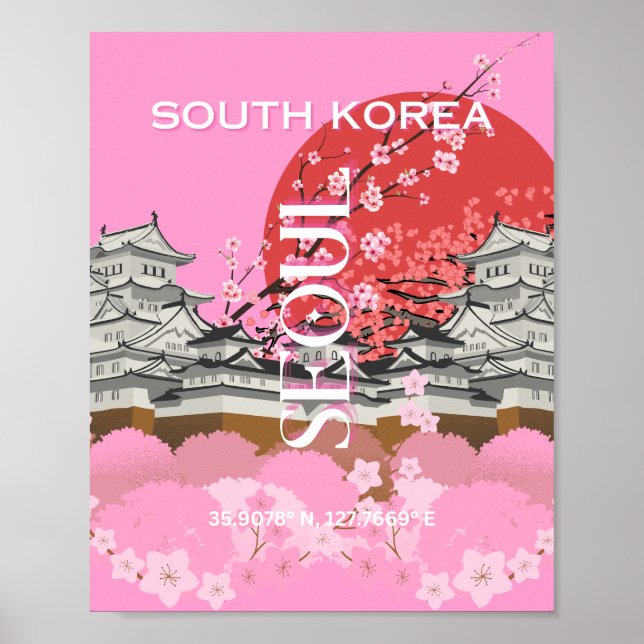 Seoul South Korea Travel Art Poster (Vorne)