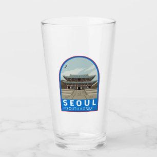 Seoul South Korea Travel Art Vintag Glas