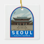 Seoul South Korea Travel Art Vintag Keramikornament<br><div class="desc">Seoul Retro Vektorgrafik Design. Seoul,  die Hauptstadt Südkoreas,  ist eine riesige Metropole,  in der moderne Wolkenkratzer,  High-Tech-U-Bahnen und Pop-Kultur buddhistische Tempel,  Paläste und Straßenmärkte treffen.</div>