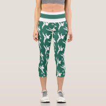 Seoul Spirit Sports Leggings White auf Green