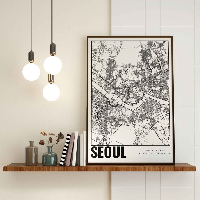 Seoul Südkorea 서 울 Minimalistische Karte Poster (Von Creator hochgeladen)