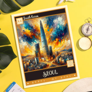 Seoul, Südkorea Alte Malerei Postkarte