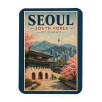 Seoul Südkorea Illustration Reise Kunst Vintage