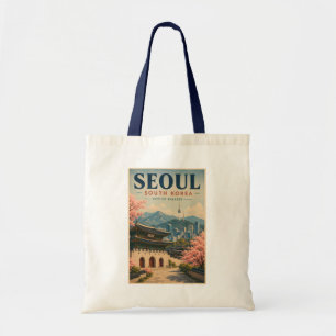Seoul Südkorea Illustration Reise Kunst Vintage Tragetasche