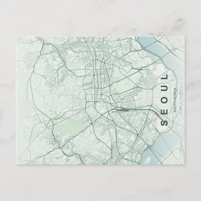 Seoul Südkorea Karte Minimal (Vorderseite)