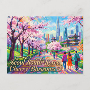 Seoul Südkorea Kirschblüten Postkarte