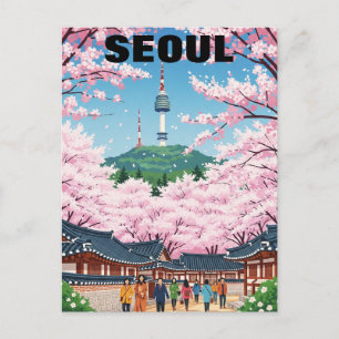 Seoul Südkorea Kirschblüten Postkarte