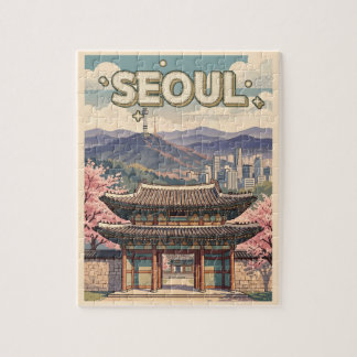 Seoul Südkorea – Kirschblüten & Skyline Puzzle