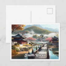 Seoul Südkorea Kunst Vintage Reiseillustration