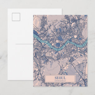 Seoul Südkorea luftige Stadtplan Reise Postkarte