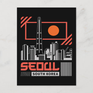 Seoul Südkorea Moderne Skyline Reise Design Postkarte