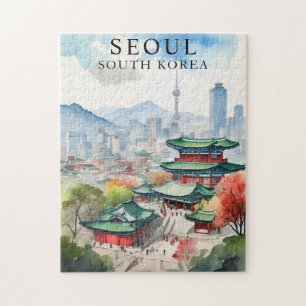 Seoul Südkorea Puzzle Vintage Reise