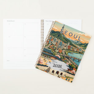 Seoul Südkorea Reise Kunst Vintage Personalisier Planer