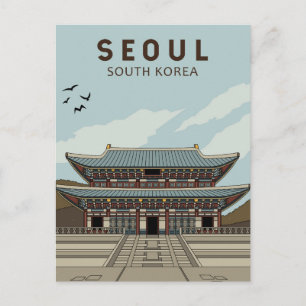 Seoul Südkorea Reise Kunst Vintage Postkarte