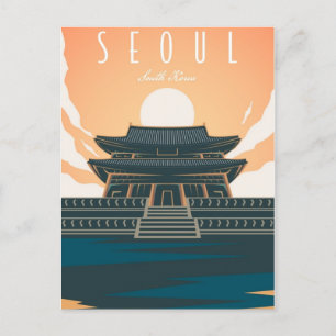 Seoul Südkorea Reise Kunst Vintage Retro Postkarte