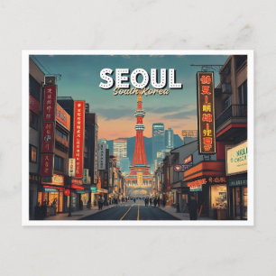 SEOUL SÜDKOREA RETRO-STIL POSTKARTE