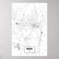 Seoul, Südkorea (schwarz auf weiß)