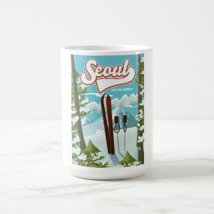 Seoul Südkorea Skiposter Kaffeetasse
