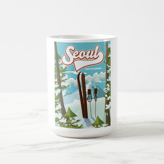 Seoul Südkorea Skiposter Kaffeetasse (Mittel)