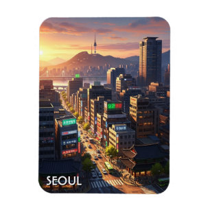 Seoul Südkorea Sonnenuntergang Magnet