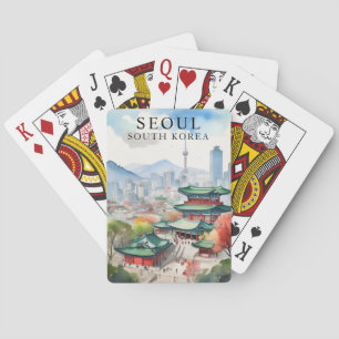 Seoul Südkorea Spielkarten-Deck Vintage Spielkarten