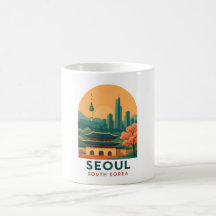 Seoul Südkorea – Vintage-Reise-Kunst, Minimalistis