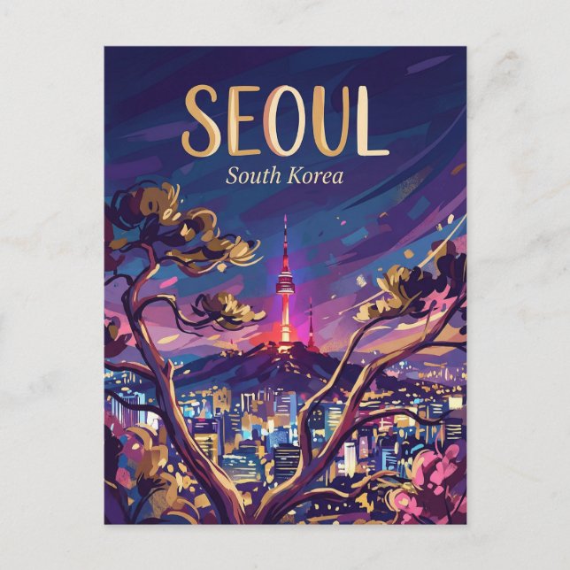 Seoul Tower Südkorea Postkarte (Vorderseite)
