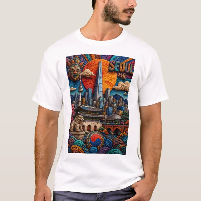 SEOULER STADTSILHOUETTE T-Shirt (Vorderseite)