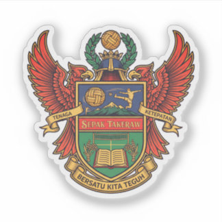 Sepak Takraw - heraldry style logo Aufkleber