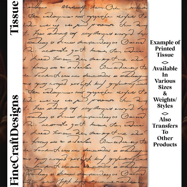 SEPI Aged Paper Elegant Writing DC8c Decoupage Seidenpapier (Von Creator hochgeladen)