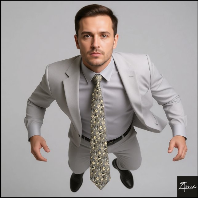 Sepia Abstract Pattern Dense Organic Shapes Krawatte (Von Creator hochgeladen)