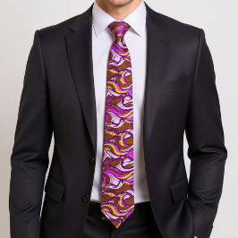 Sepia Abstract Pebble Bean Repeating Pattern Krawatte