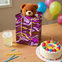 Sepia Abstract Pebble Bean Repeating Pattern Mittlere Geschenktüte