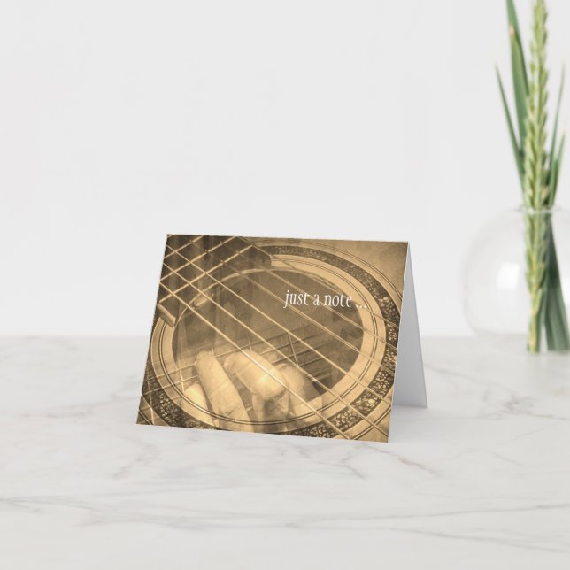 Sepia abstrakt Gitarre nur eine Note Gruß Karte (Vorderseite)