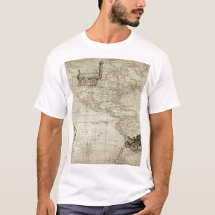 Sepia alte Antiquitäten Vintage USA-Karte Reise T-Shirt