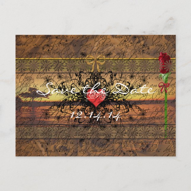 Sepia Alte Rose unter den beruhigenden Wellen Ankündigungspostkarte (Vorderseite)