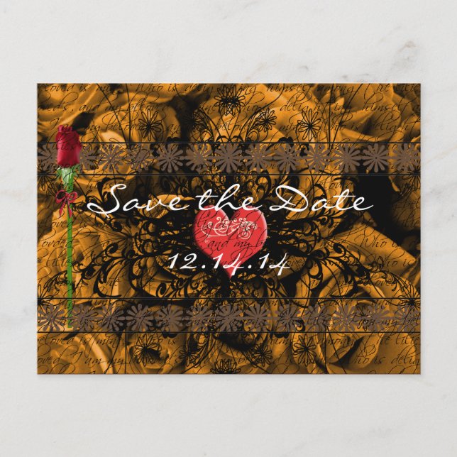 Sepia Alte Rose unter den beruhigenden Wellen Ankündigungspostkarte (Vorderseite)