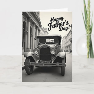 Sepia Auto Vatertagskarte Karte