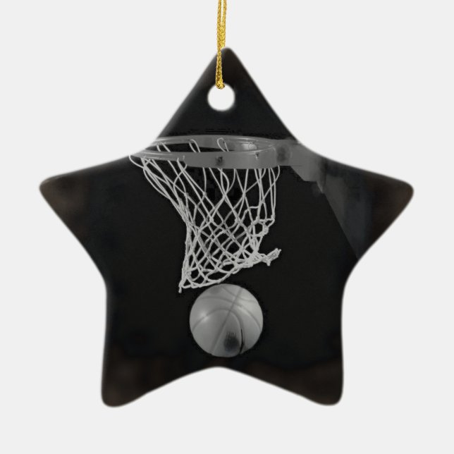 Sepia Basketball Keramikornament (Vorne)