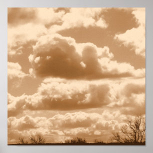 Sepia bewölkt Plakat